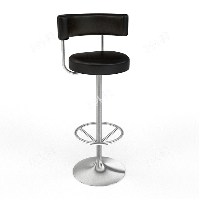 Sleek Swivel Bar Stool 3D model image 1