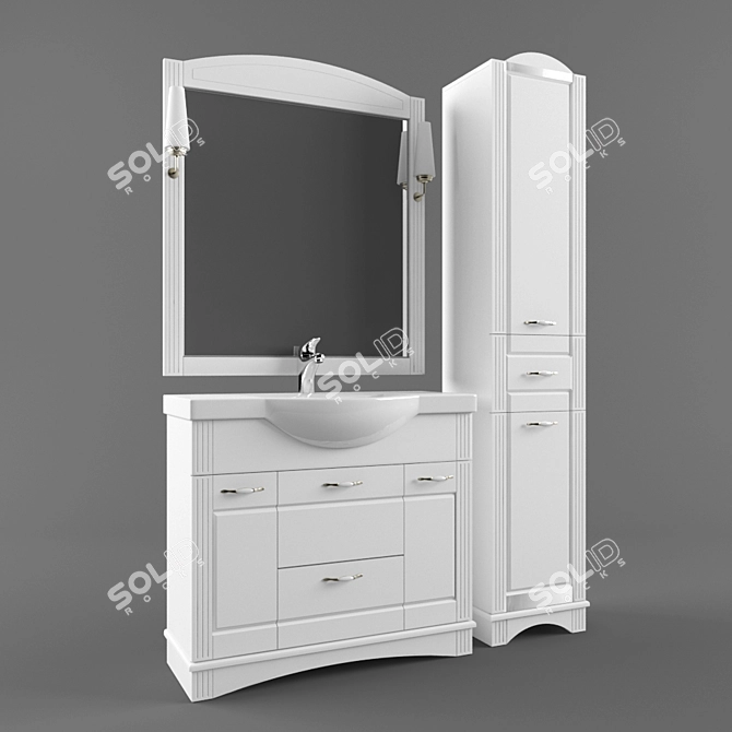 Britannica 90 - Modern Bathroom Vanity Set 3D model image 3