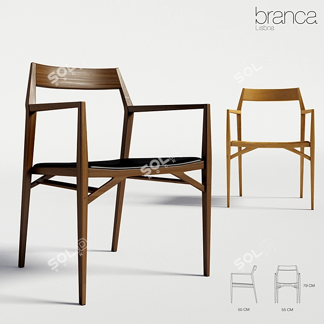 Elegant AYA Chair by Branca Lisboa 3D model image 1