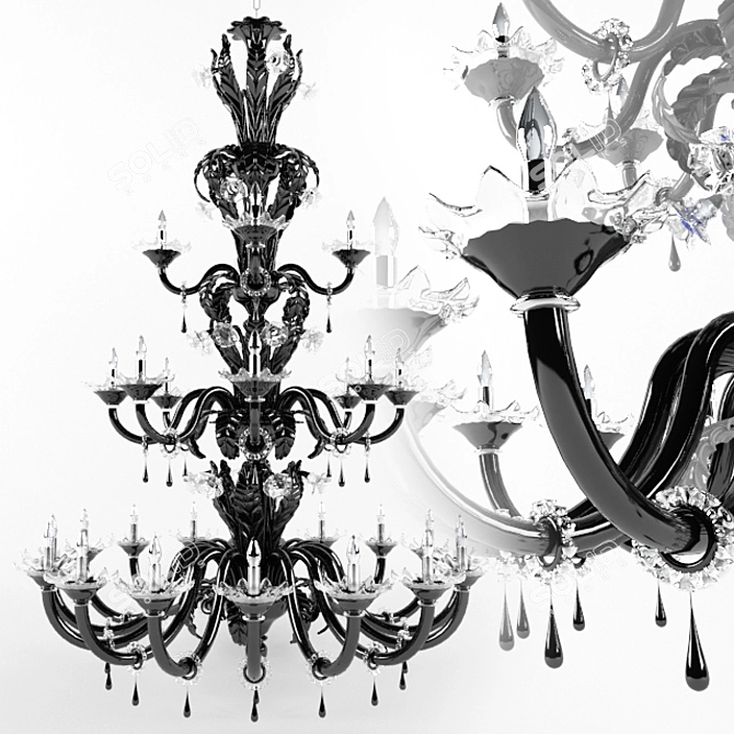 Elegant Sylcom Lampadario Chandelier 3D model image 1