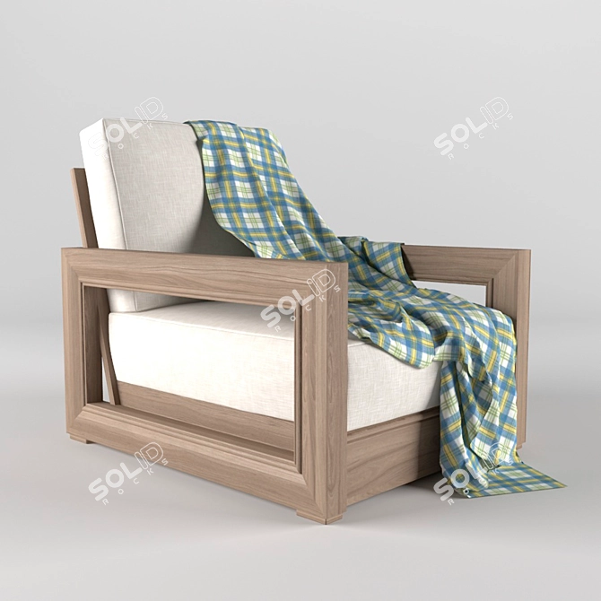 Costa Lounge Chair: Ultimate Comfort in Style 3D model image 3