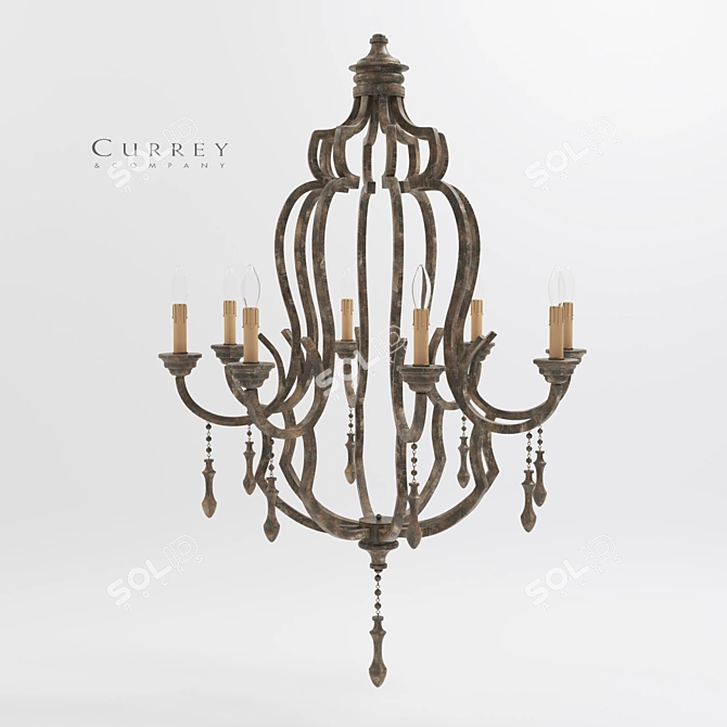 Rustic Elegance: Waterloo Chandelier 3D model image 1