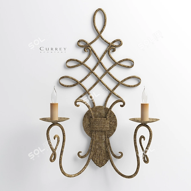 Regal Iron Wall Sconce 3D model image 1