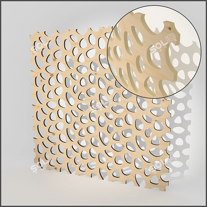 Plywood Decor Panel: Seamless Design 3D model image 1