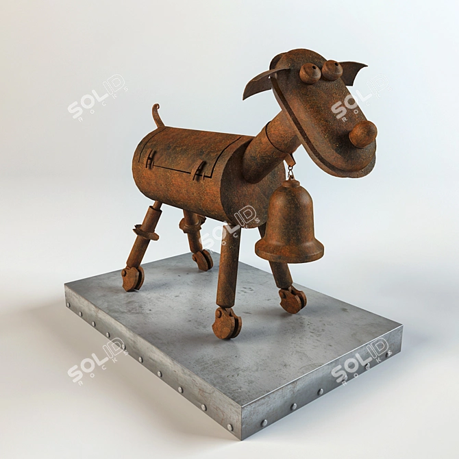 Graceful Goat. Elegant Decorative Sculpture 3D model image 1