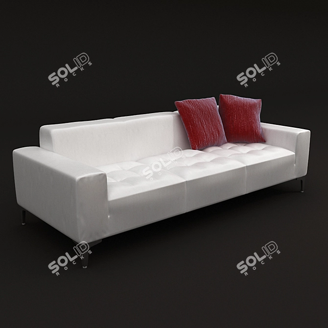 Italian White Sofa 3D model image 1