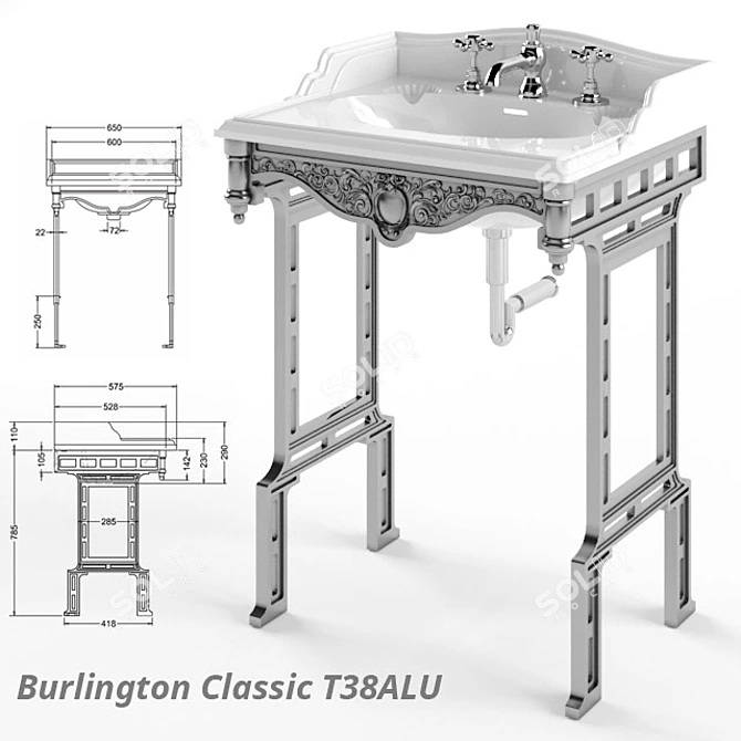 Title: Burlington Podstole Sink 3D model image 1