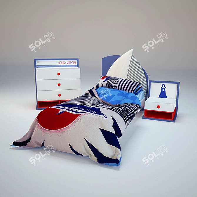 NAUTICA Children's Bed Set (NEW 2014) 3D model image 1