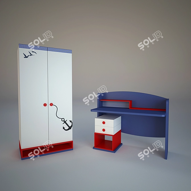 NAUTICA Children's Bed Set (NEW 2014) 3D model image 2