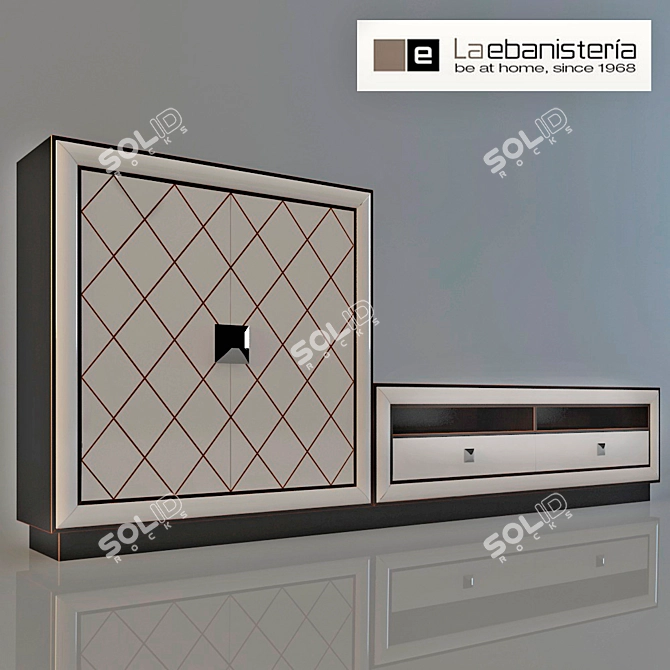 Spanish TV Stand by La Ebanisteria 3D model image 1