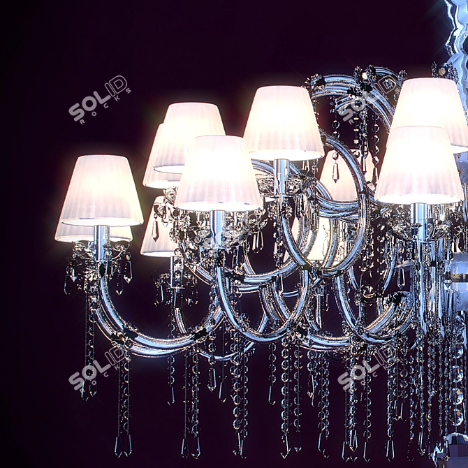 Title: Masiero 980 24-Light Metal Chandelier 3D model image 2