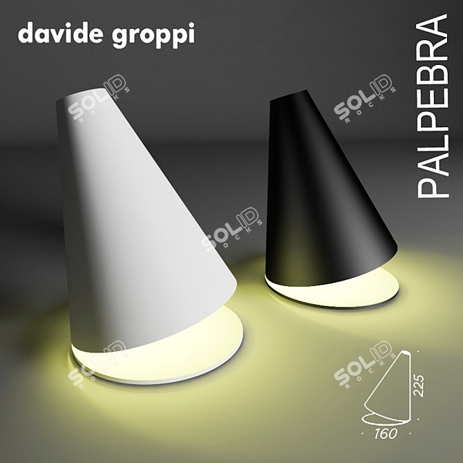 Davide Groppi Palpebra: Sleek Table Lamp 3D model image 1