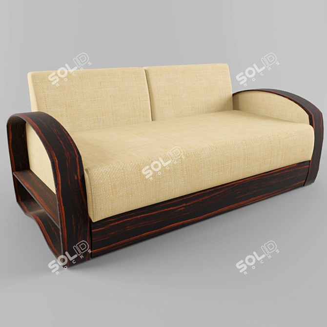 Light Wood Sofa 3D model image 1