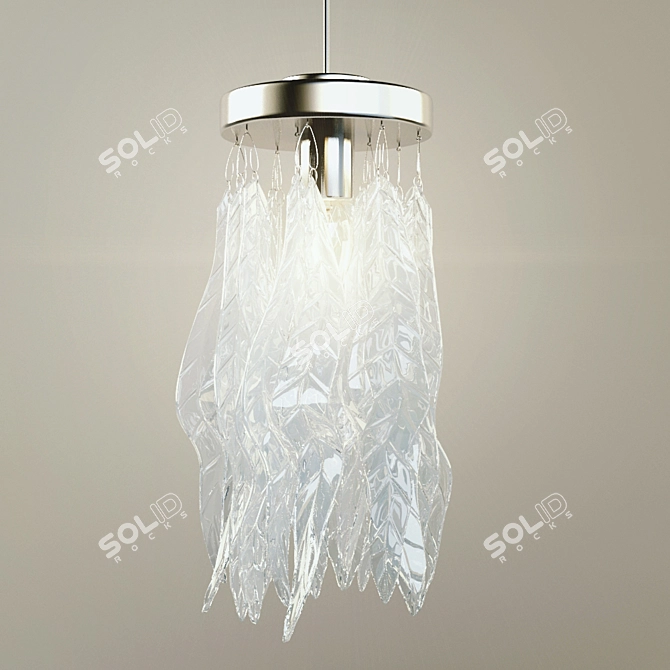 Elegant Glass Feather Pendant Lamp 3D model image 1