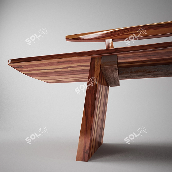 Sleek Modern Tomahawk Bench 3D model image 2
