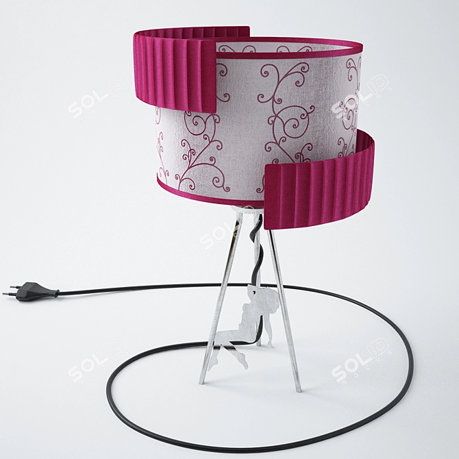 Elegant Rose Table Lamp 3D model image 1