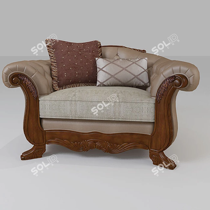 Elegant Comfort Sofa 3D model image 1