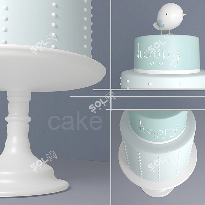 Holiday Cake Delight 3D model image 2