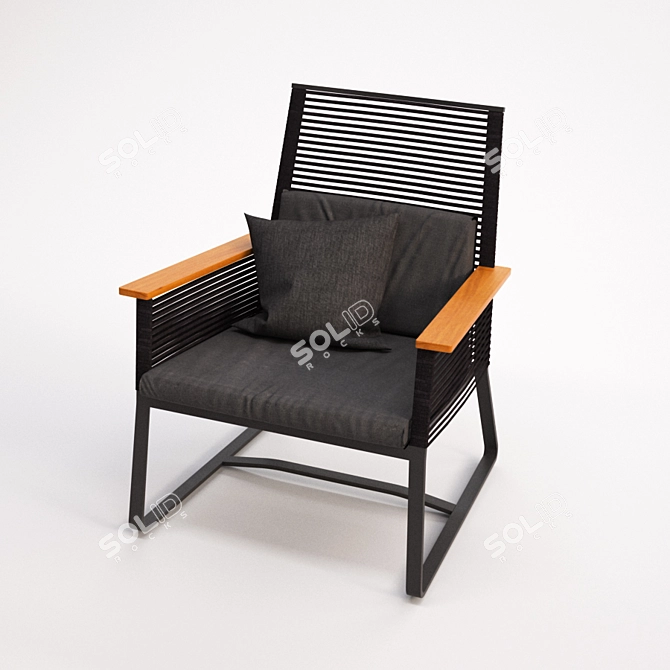 Luxe Outdoor Lounge Chair 3D model image 1