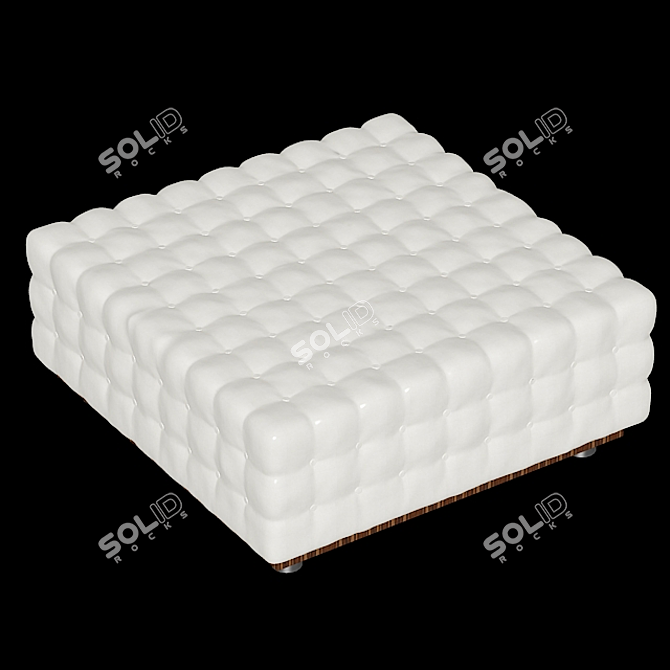 Stylish Quilted Pouf 3D model image 1