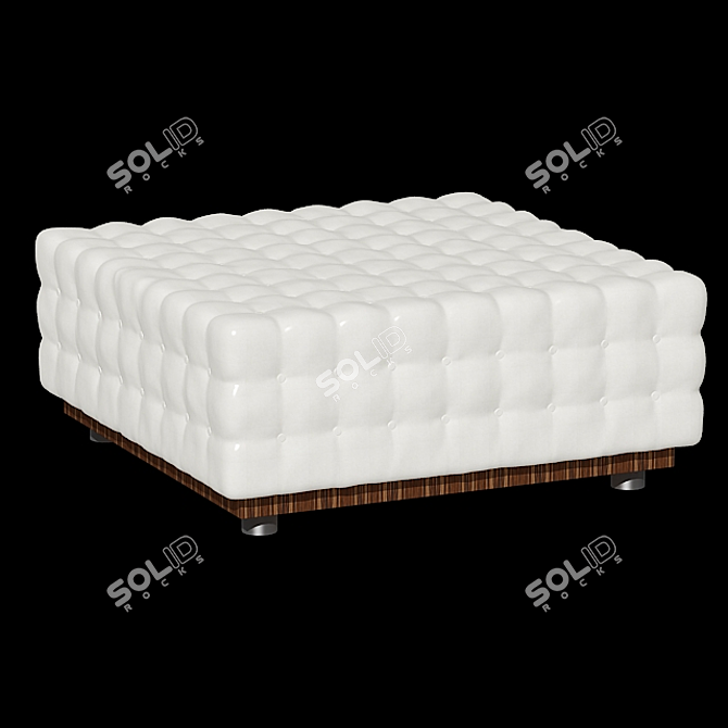 Stylish Quilted Pouf 3D model image 2