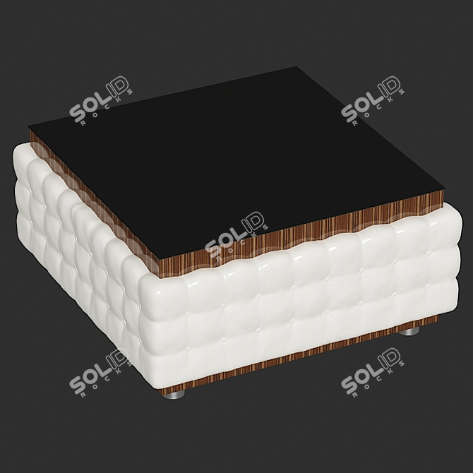 Elegant Tufted Coffee Table 3D model image 2