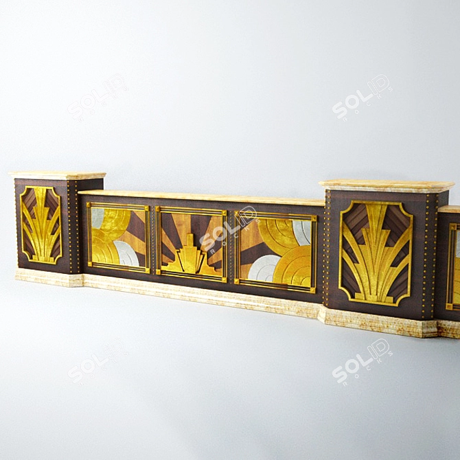 Elegant Art Deco Counter 3D model image 1