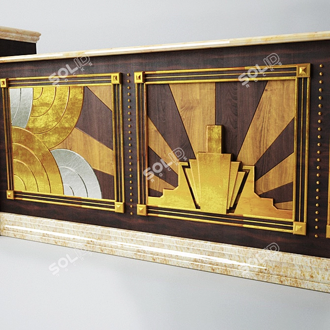 Elegant Art Deco Counter 3D model image 3