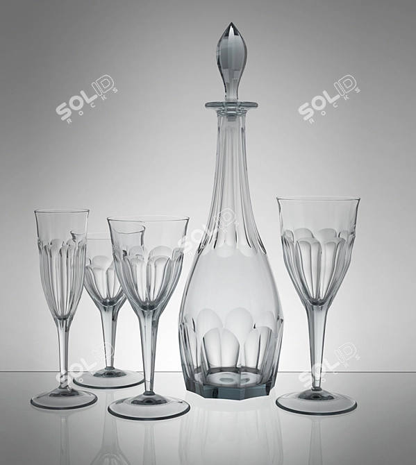 Elegant Moser Marienbad Glass 3D model image 1