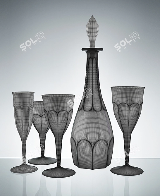 Elegant Moser Marienbad Glass 3D model image 2