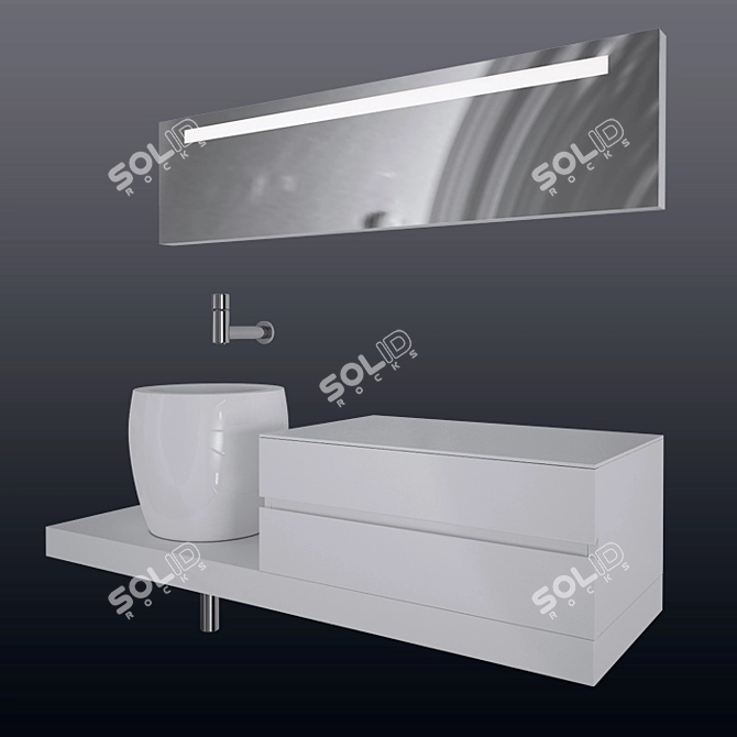 Laufen Il Bagno Washbasin Set 3D model image 2