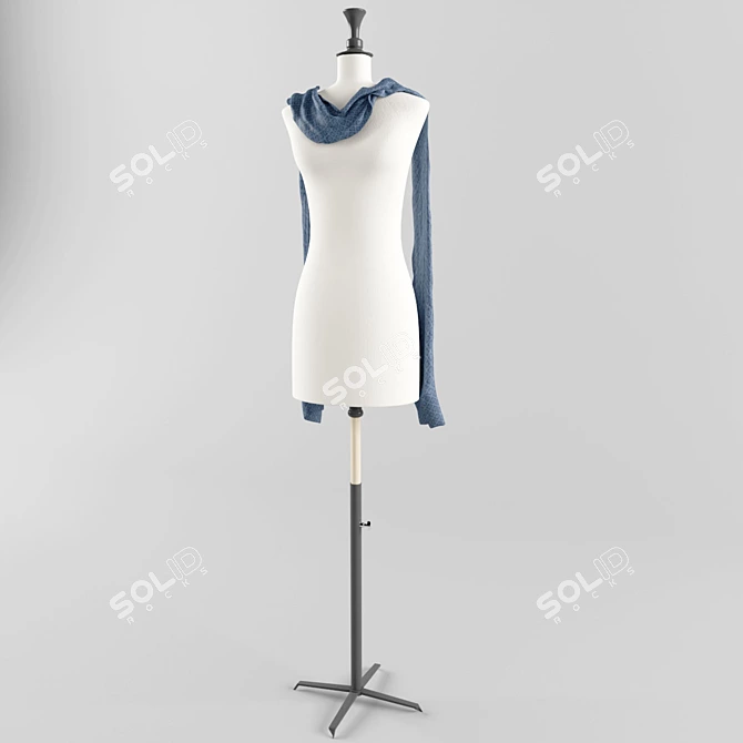 Elegant Scarf Mannequin 3D model image 1