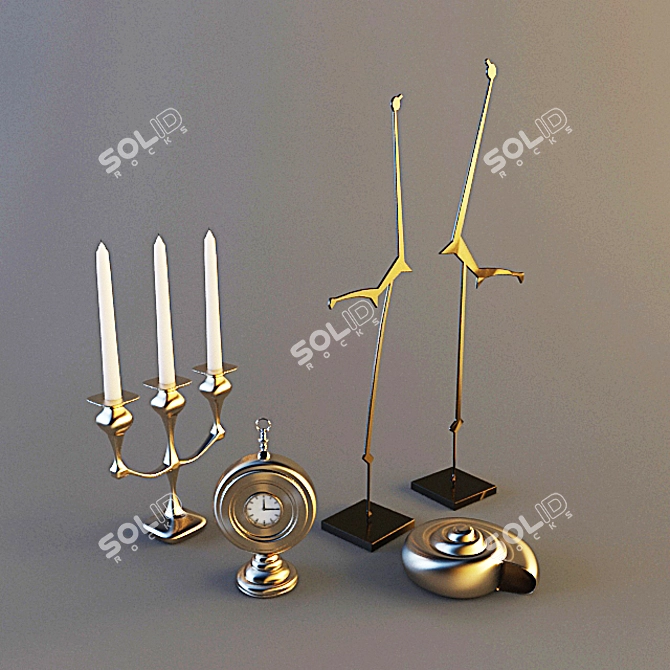 Elegant Home Decor Set 3D model image 1