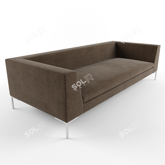 Cozy Comfort Grey Sofa 3D model image 1