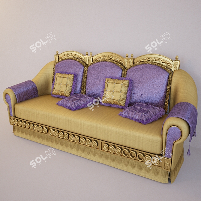 Ethnic Sketch-inspired Sofa 3D model image 1