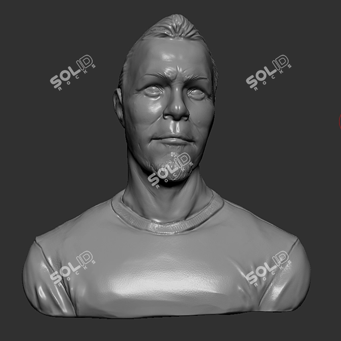 Metallica's James Hetfield Bust: Handcrafted Masterpiece 3D model image 1