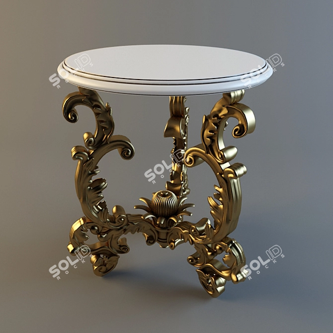 Elegant Round Table Stand 3D model image 1