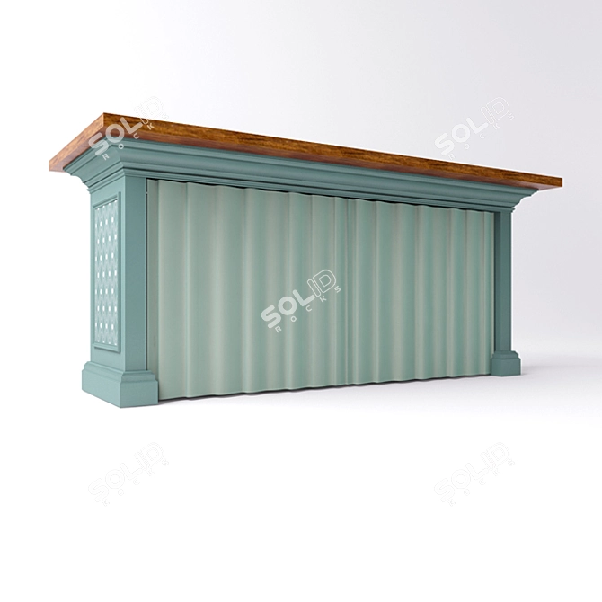 Title: Narrow Half-Barn Table 3D model image 1