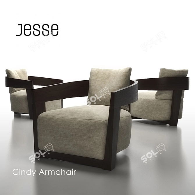 Modern Jesse Cindy Armchair: 3D Model & OBJ 3D model image 1