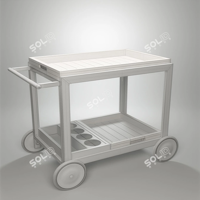 Sleek Grey Alfesco Cart 3D model image 2