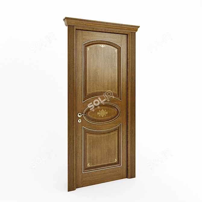 Modern Union Flexo Interior Door 3D model image 1