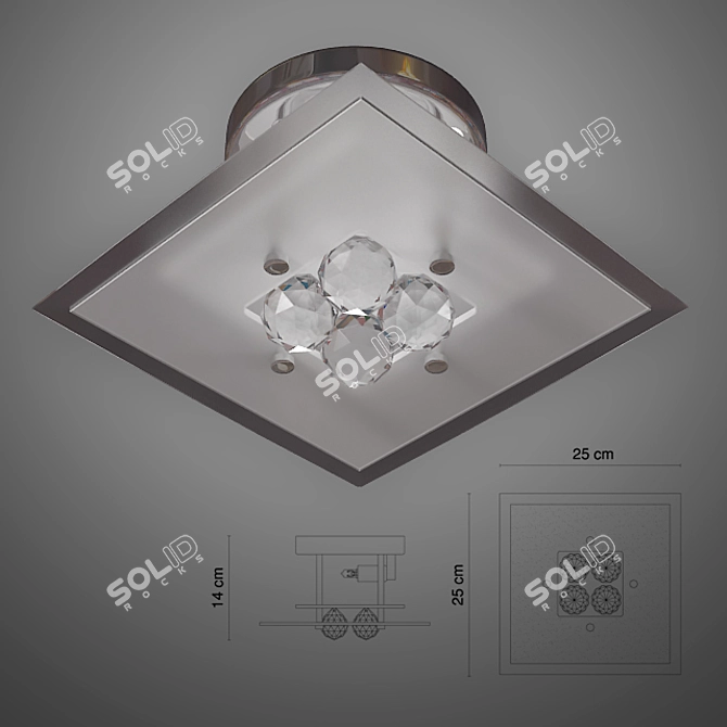 Globo 48526 Ceiling Lamp - Chrome & Glass 3D model image 1