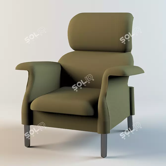 Luxury Italian Leather Armchair - Poltrona Frau Sanluca 3D model image 1