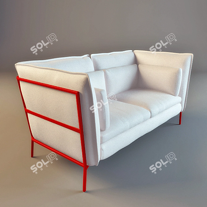 Cozy BASKET Sofa: Space-Saving Elegance 3D model image 1