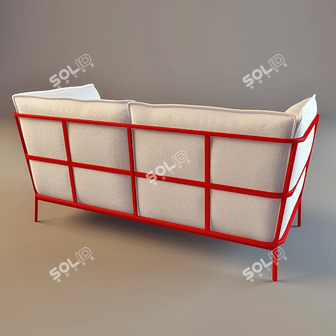 Cozy BASKET Sofa: Space-Saving Elegance 3D model image 2