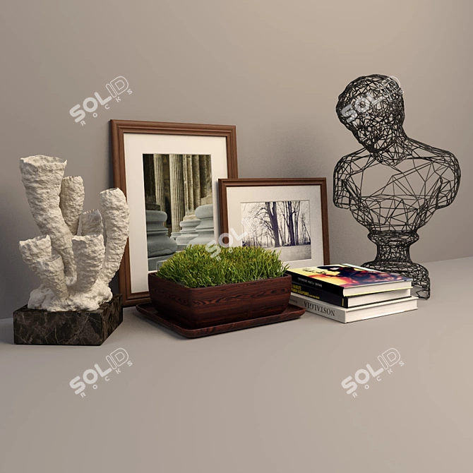 Poly Coral Decor Set 3D model image 1