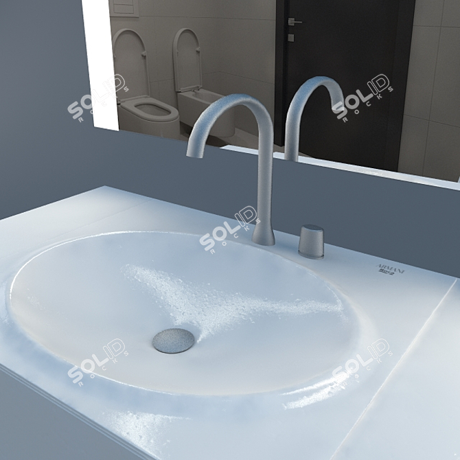 Elegant Armani Roca Washbasin 3D model image 2