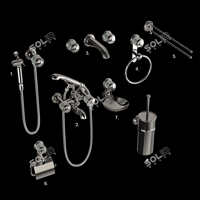 Luxury Bath Set: THG Collection 3D model image 1