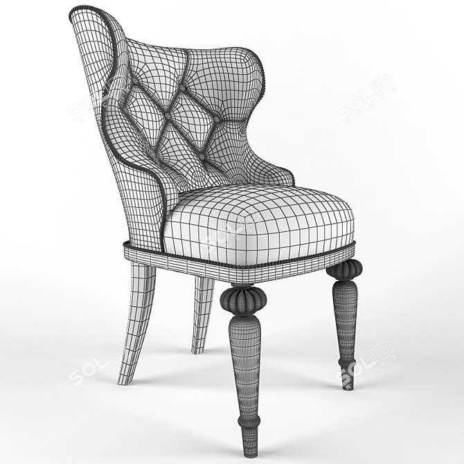Elegant Tufted Armchair 3D model image 2
