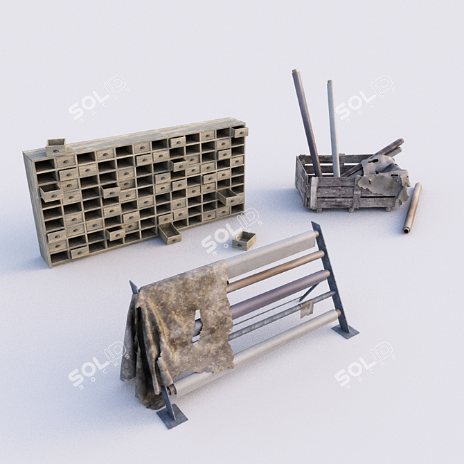 Vintage Sewing Essentials 3D model image 1